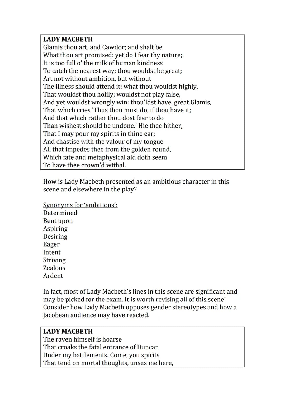 Shakespeare's
'Macbeth'
The best bits'
booklet Act 1
Act 1 Scene 1: The witches 'Fair is foul, and foul is fair' is an example
of a paradox.