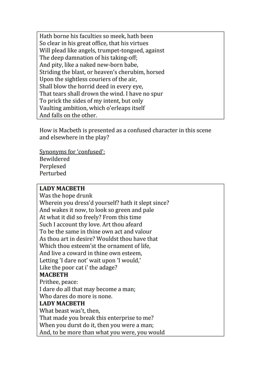 Shakespeare's
'Macbeth'
The best bits'
booklet Act 1
Act 1 Scene 1: The witches 'Fair is foul, and foul is fair' is an example
of a paradox.