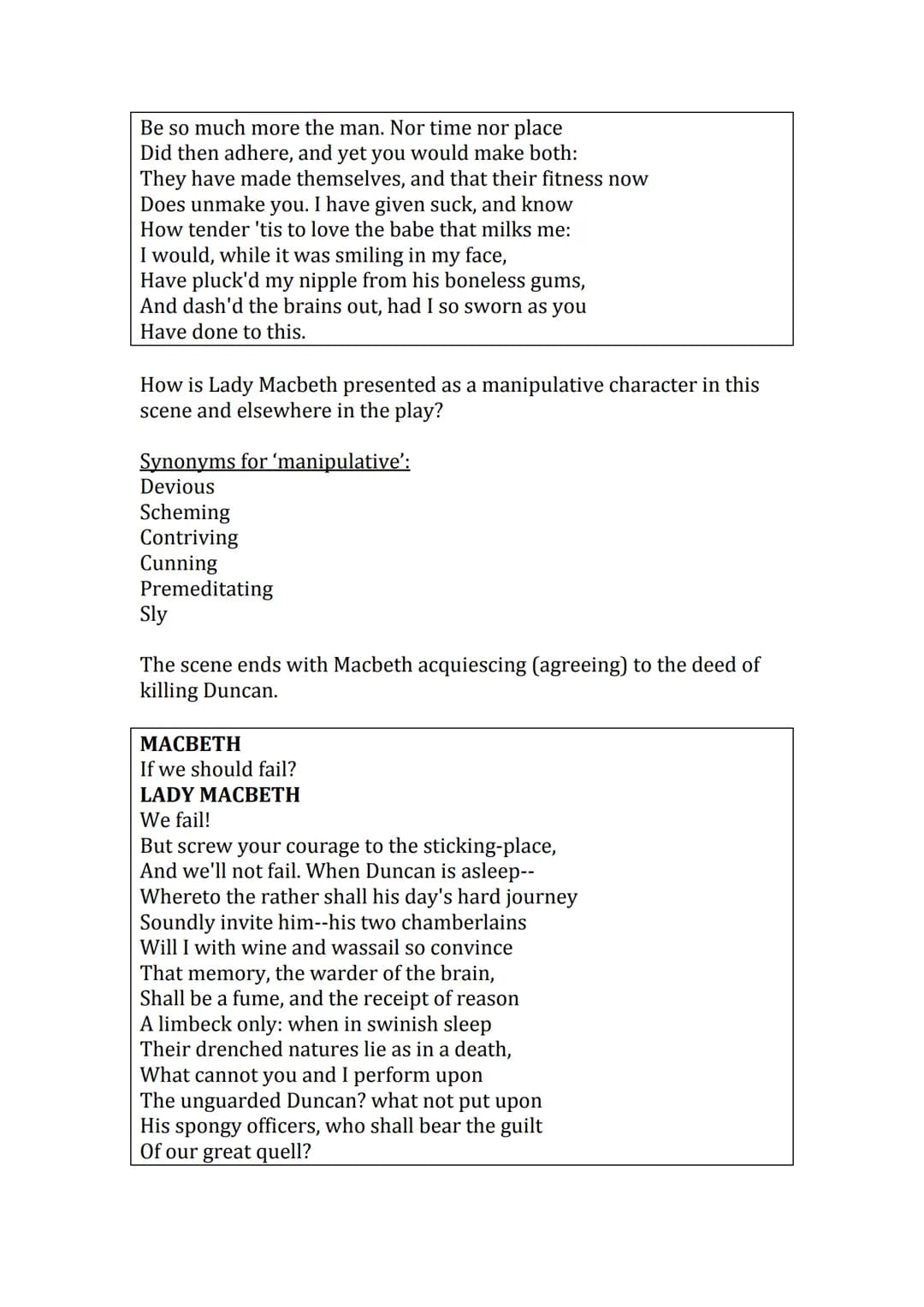 Shakespeare's
'Macbeth'
The best bits'
booklet Act 1
Act 1 Scene 1: The witches 'Fair is foul, and foul is fair' is an example
of a paradox.