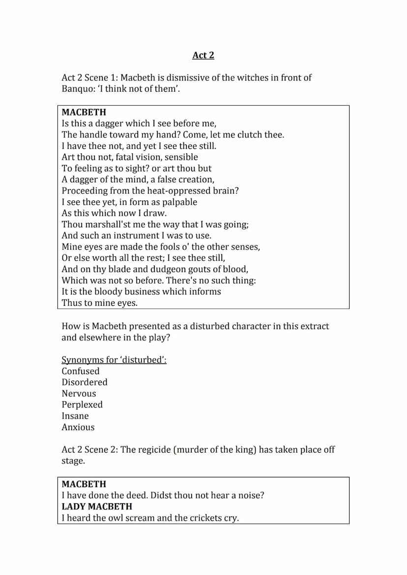 Shakespeare's
'Macbeth'
The best bits'
booklet Act 1
Act 1 Scene 1: The witches 'Fair is foul, and foul is fair' is an example
of a paradox.
