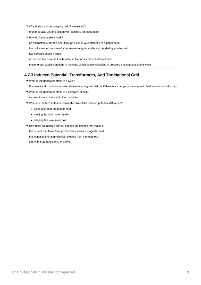 Unit 7 - Magnetism and Electromagnetism
4.7.1 Permanent and Induced Magnetism, Magnetic Forces and Fields
What are the poles of a magnet?
th