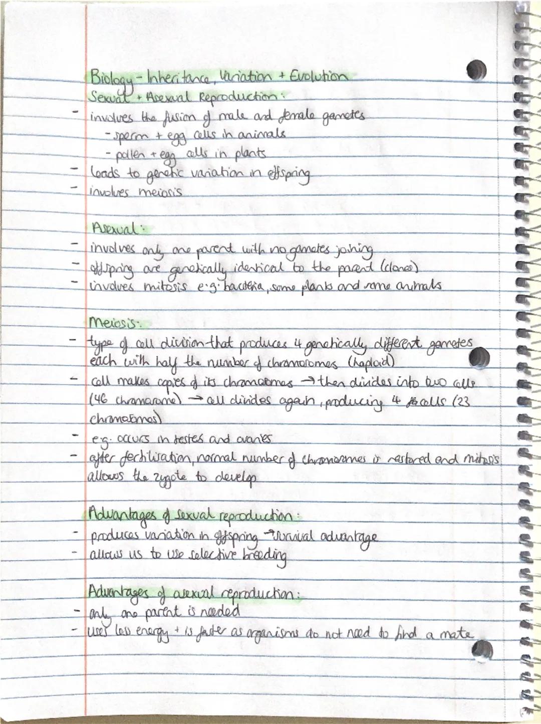 Biology - Inheritance, Variation and Evolution