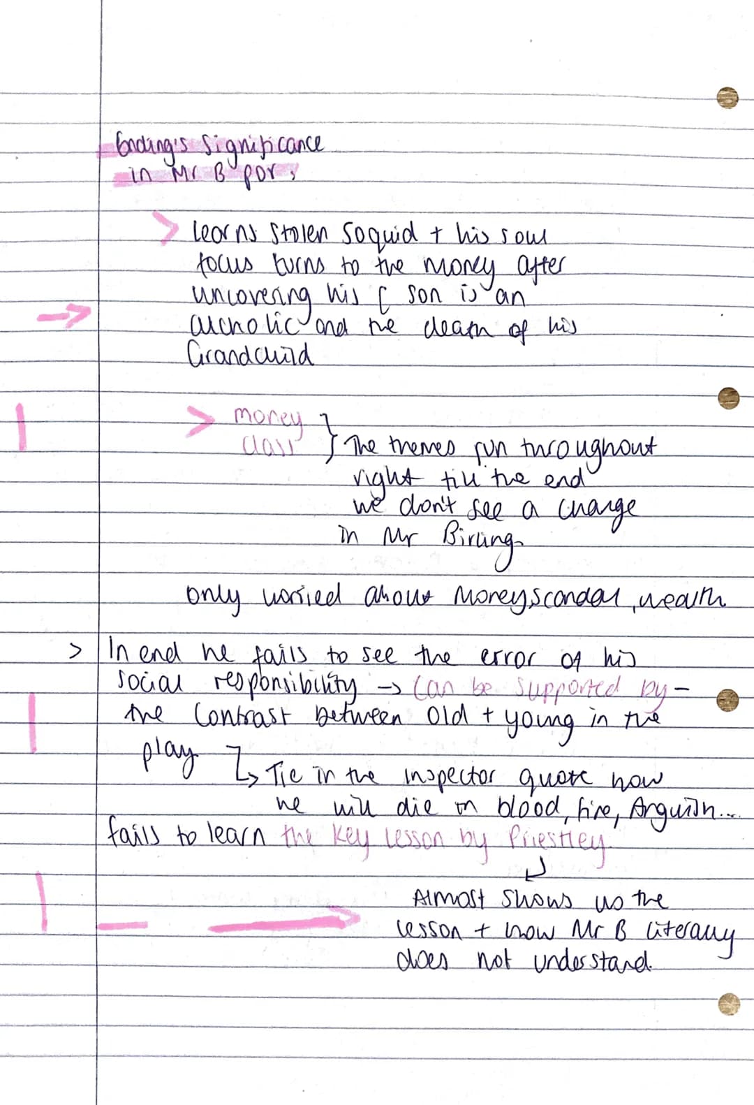 Adress
Mr Birling - Character Analysis & Essay Plan.
Adress the Question.
Introduction: A R S → State the writers intention.
Root the charac