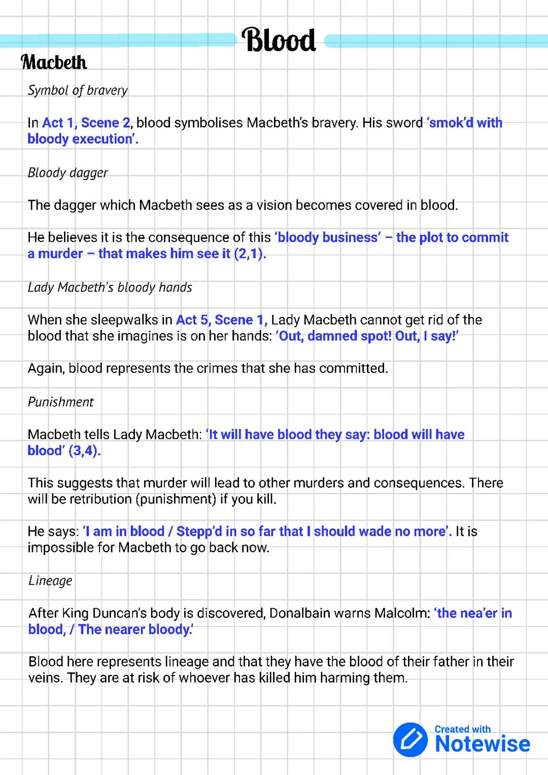 Macbeth ~ Theme Blood