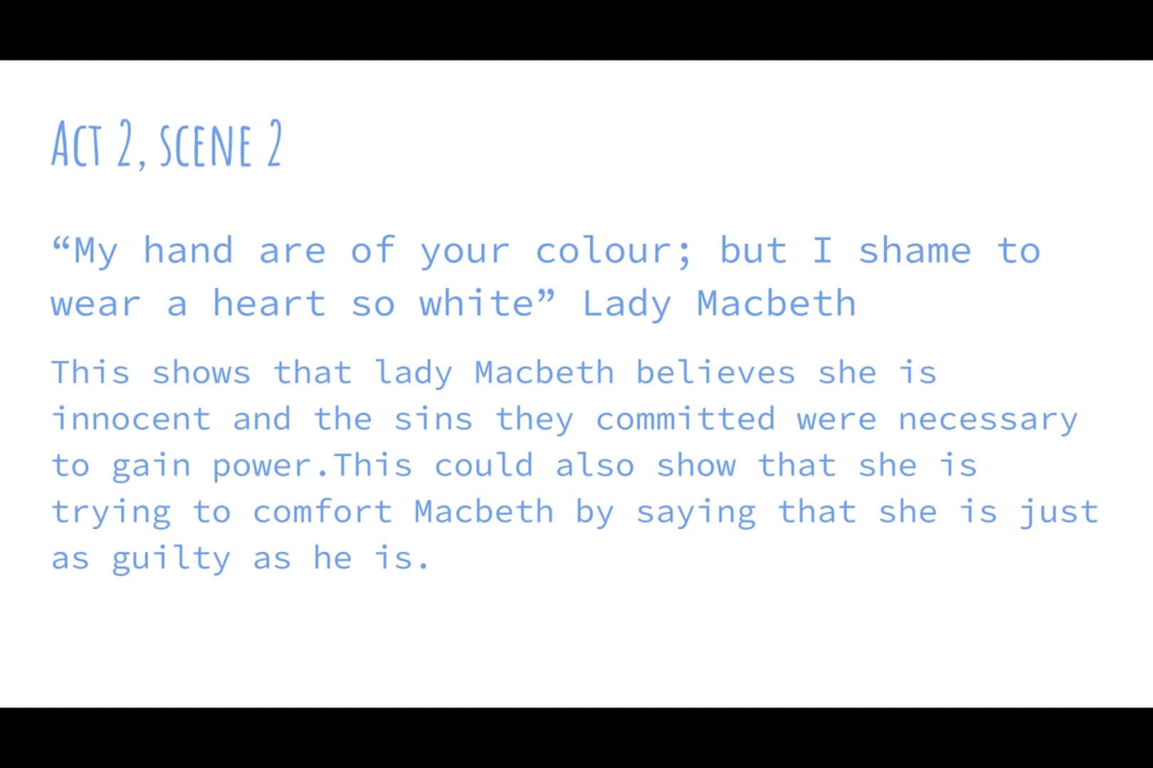 MACBETH QUOTES
-Jen ACT 1. SCENE 1
"Fair is foul and fouls is fair"
witches
-
The
Shows the witches malicious (nasty/cruel)
intent. This quo
