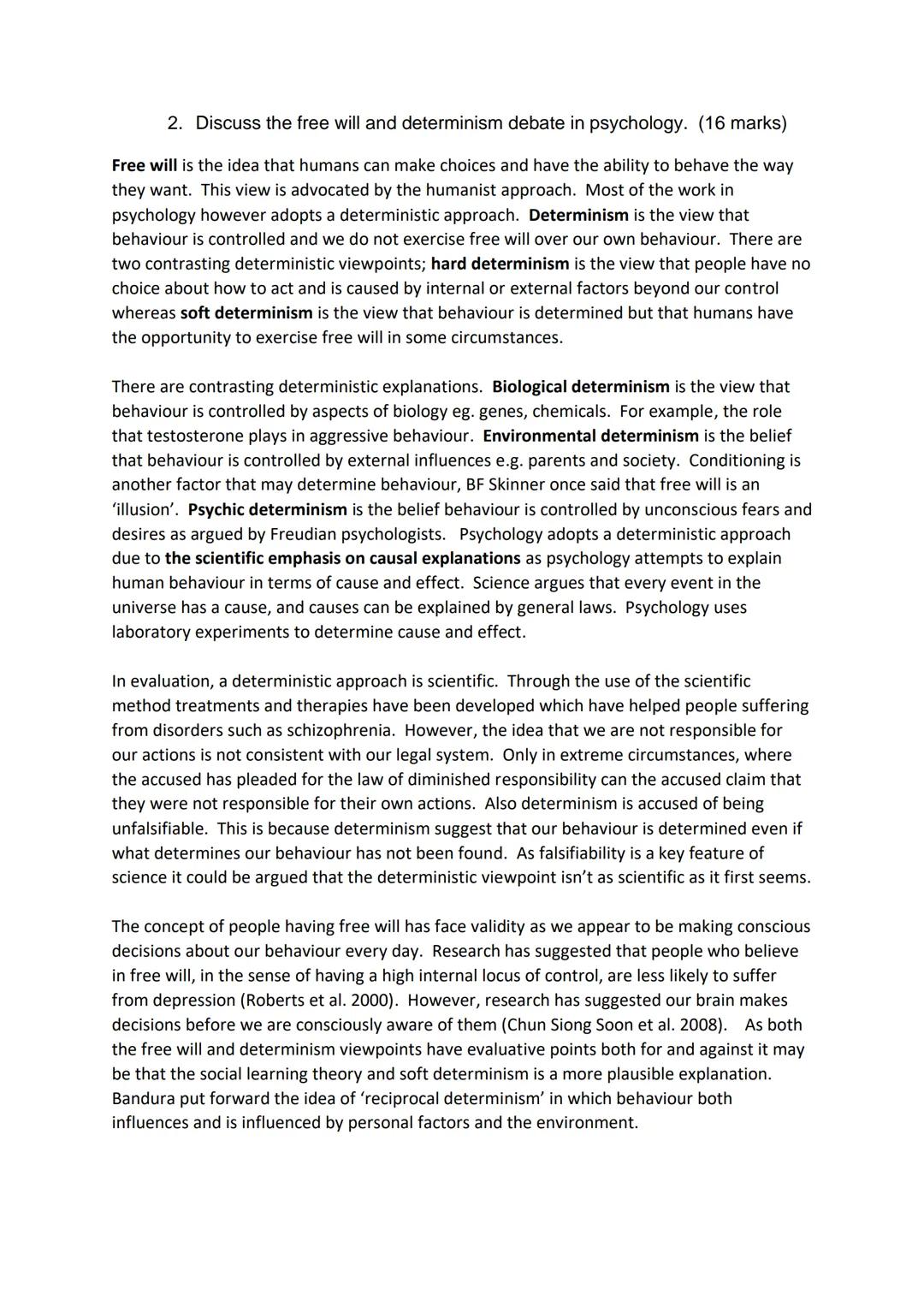 Issues and debates: Week 1/3
1. Discuss issues of gender and culture in psychology. (16 marks)
Universality relates to a characteristic that