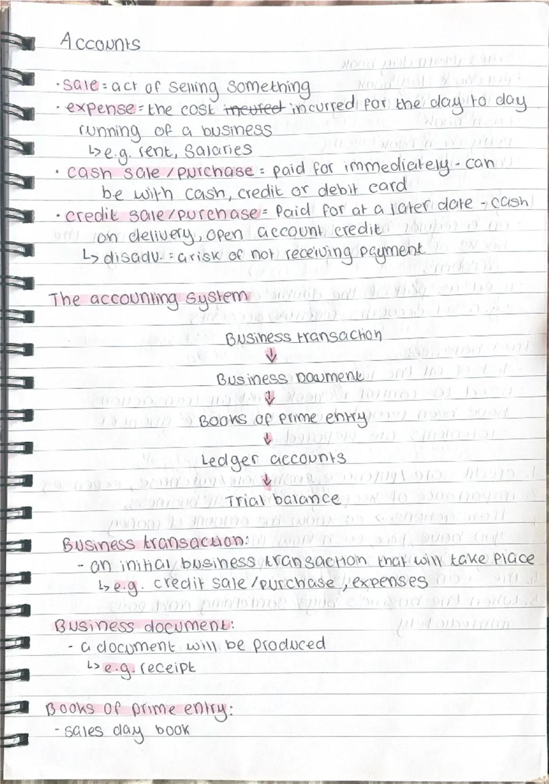 Accounts

•Sale: act of selling something
• expense = the cost neufeet incurred for the day to day
running of a business
> e.g. rent, Salari