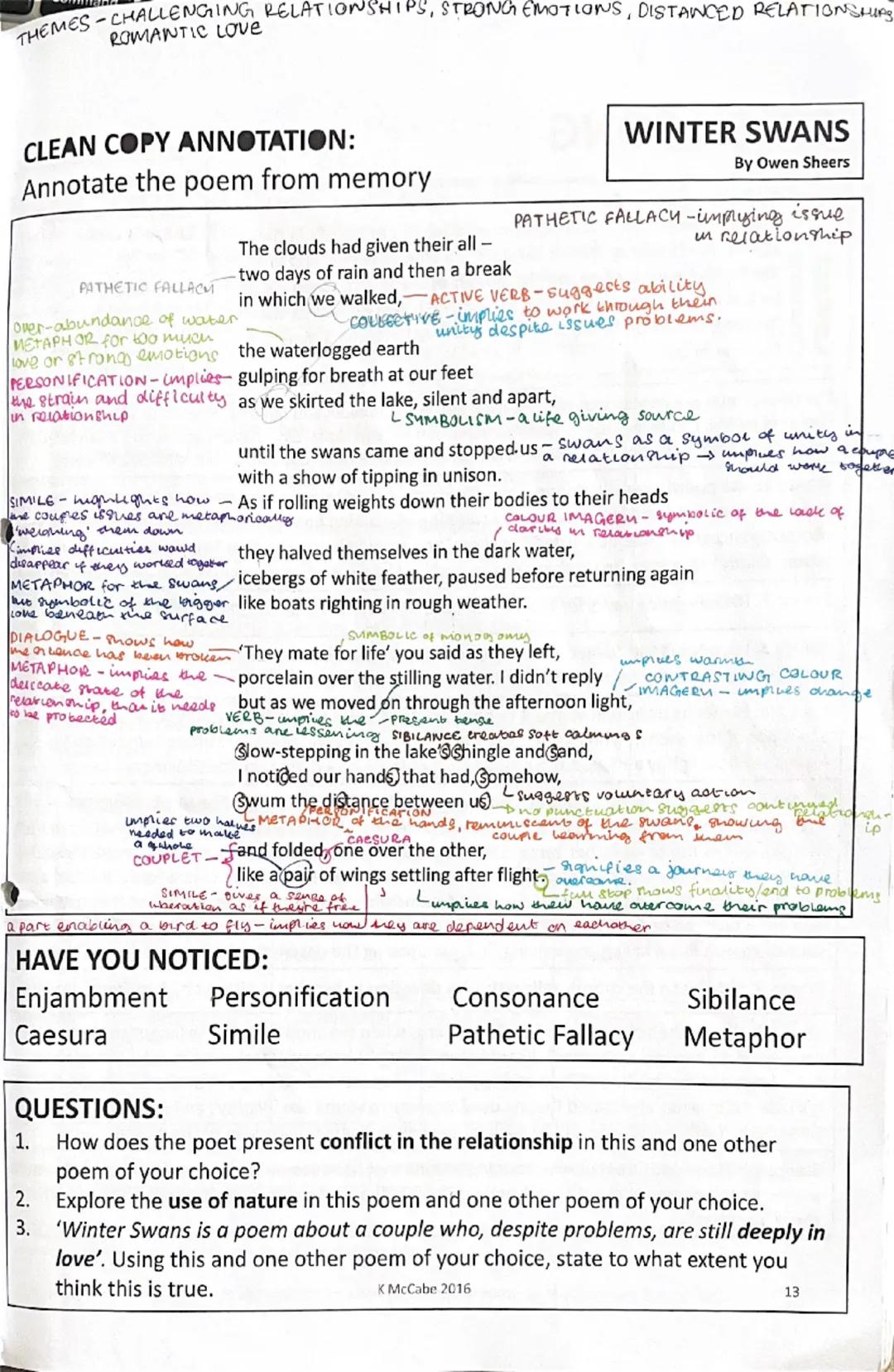 THEMES: Separation, sadness, pain, illicit love, sorrows

ary,

CLEAN COPY ANNOTATION:
Annotate the poem from memory
could implies they were