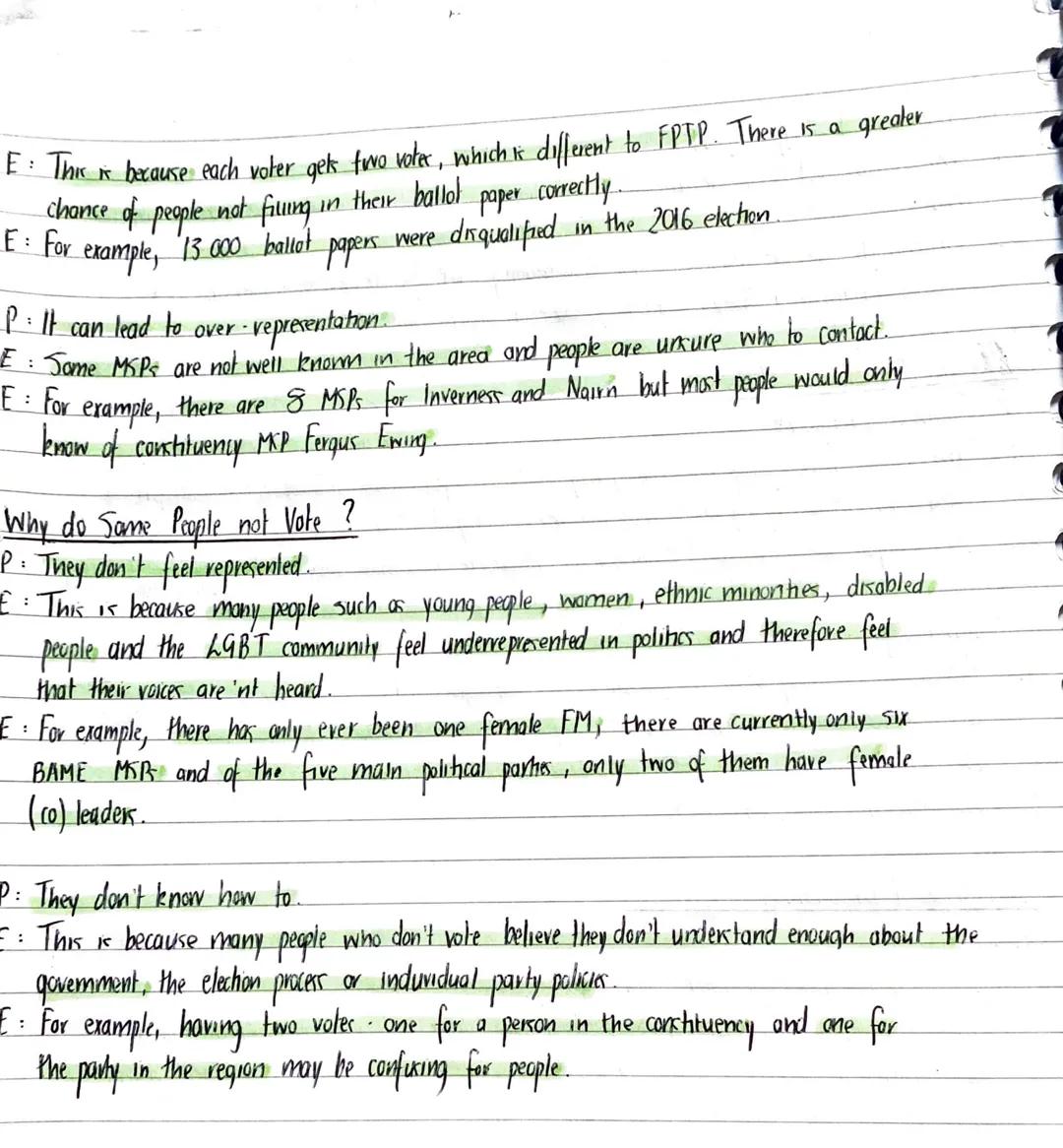 Democracy in Scotland Voting Systems
:
Key Features of AMS
P: Voters get two voles
F: This means that the
means that the people of Scotland 