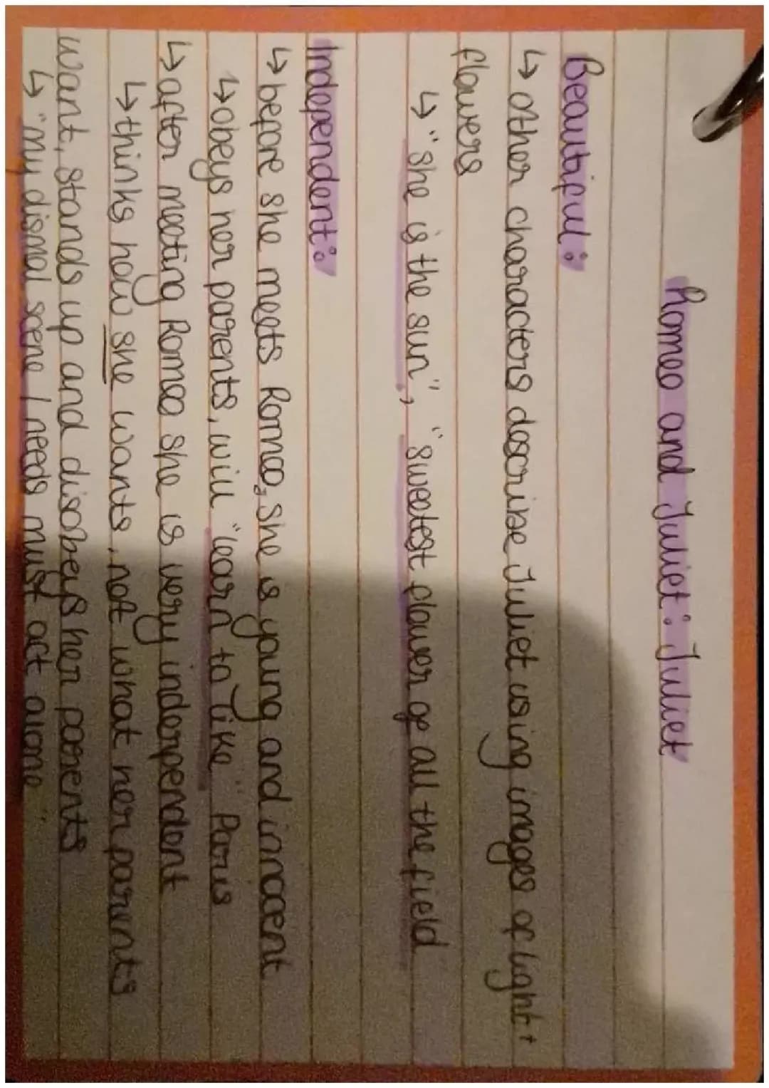 Juliet's Character Analysis with Quotes for Kids