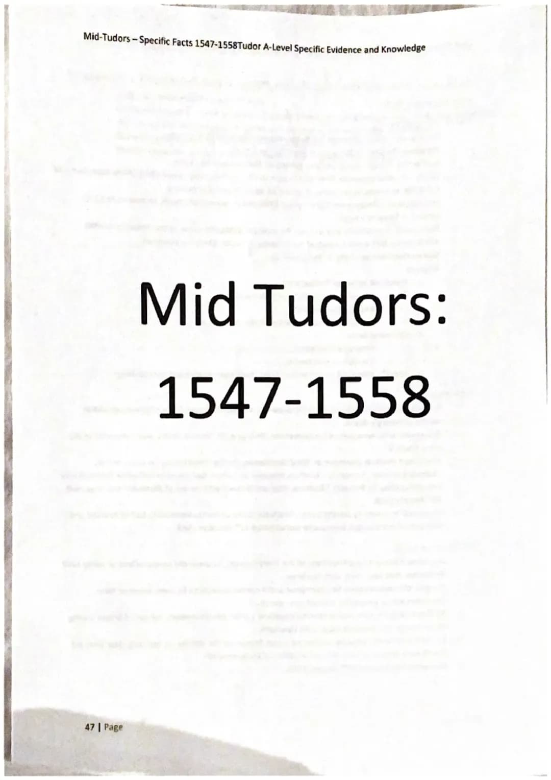 Mid tudors
