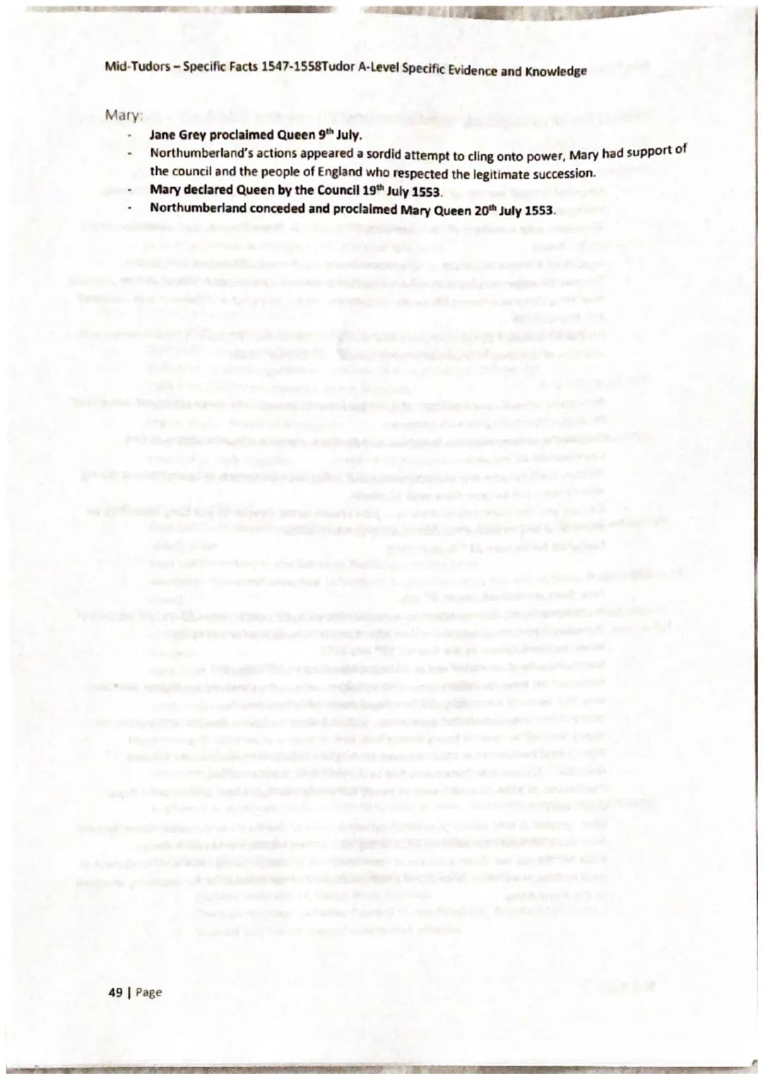 Mid-Tudors-Specific Facts 1547-1558Tudor A-Level Specific Evidence and Knowledge
47 Page
Mid Tudors:
1547-1558 Mid-Tudors-Specific Facts 154