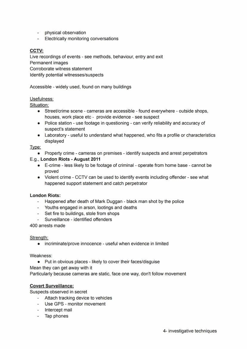 Profiling:
Ainsworth (2001) - "uses available info about a crime, a crime scene and a victim to
compose a profile of the unknown perpetrator