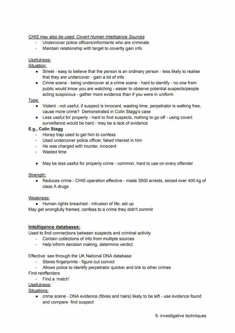 Profiling:
Ainsworth (2001) - "uses available info about a crime, a crime scene and a victim to
compose a profile of the unknown perpetrator