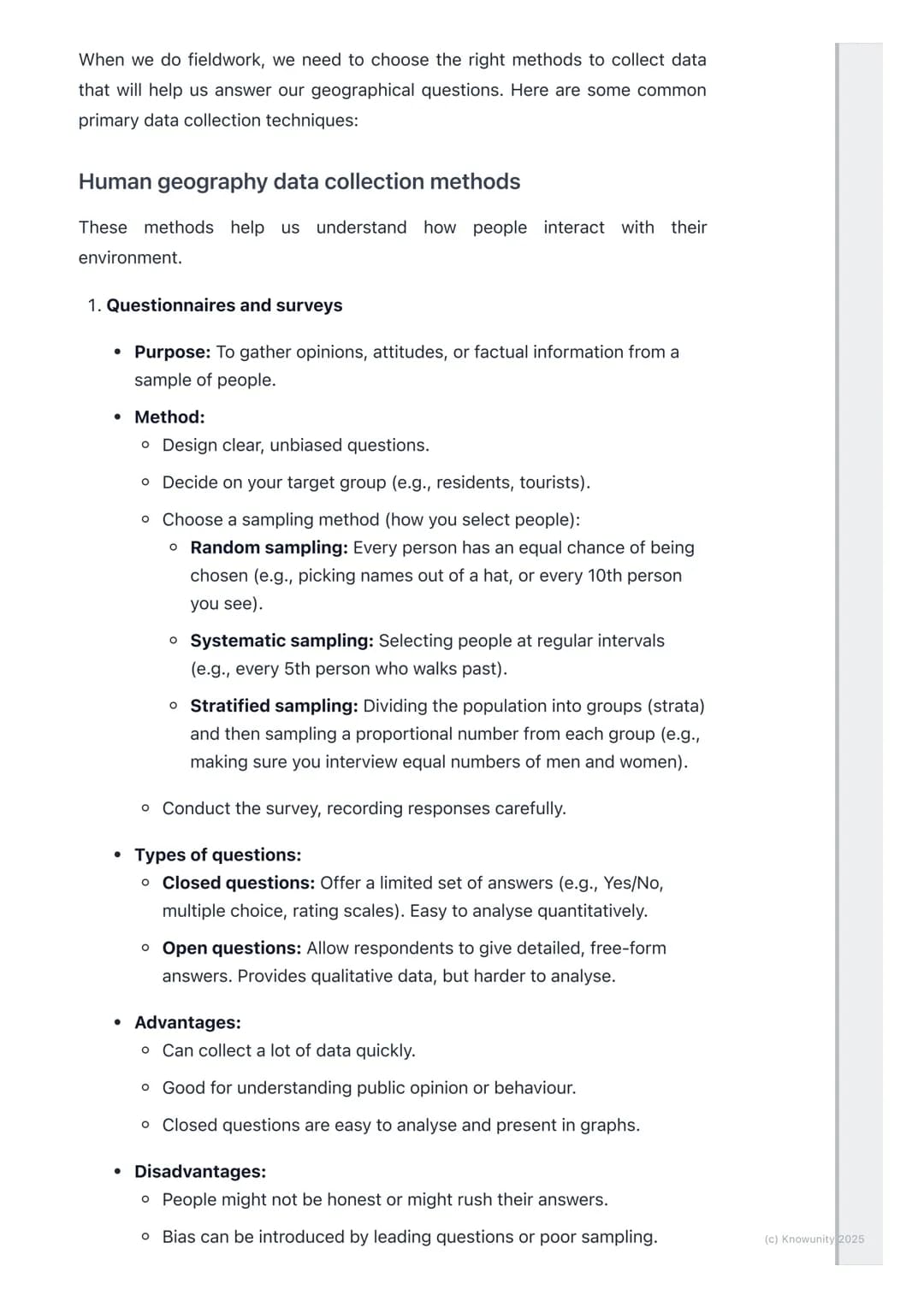 # Fieldwork Data Collection
Methods

1. Overview

This topic is all about how we collect primary data in Geography fieldwork. It's
super imp