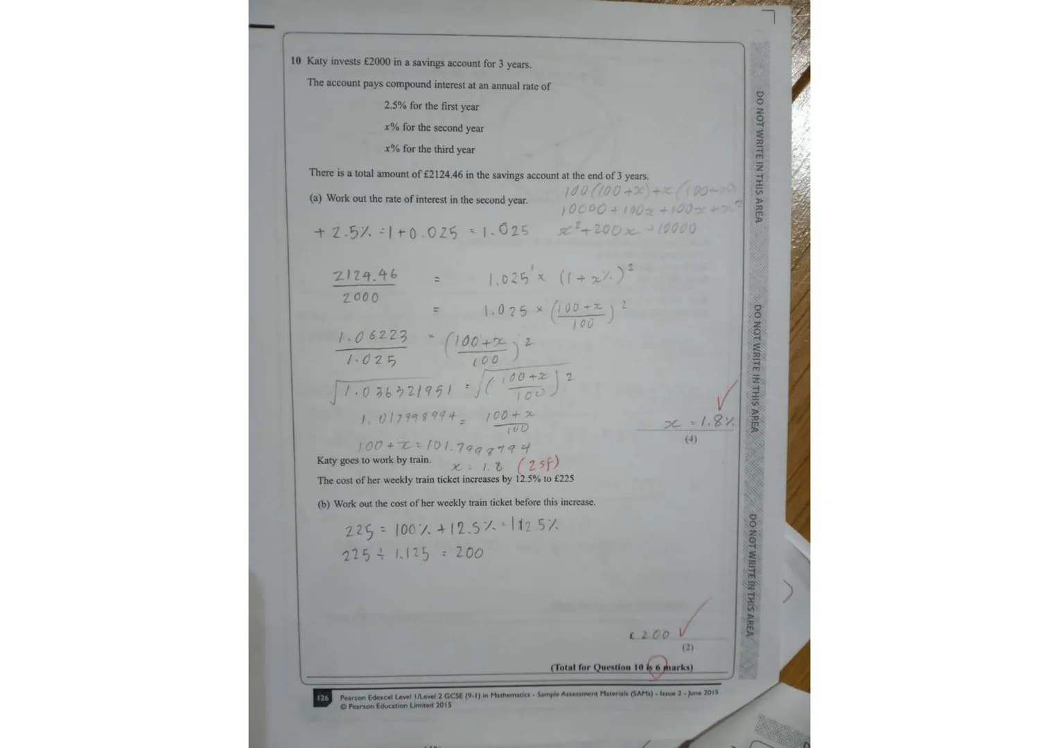 Write your name here
Surname
UNIDA
Pearson Edexcel
Level 1/Level 2 GCSE (9-1)
S48574A
Centre Number
Mathematics
Paper 2 (Calculator)
Sample 