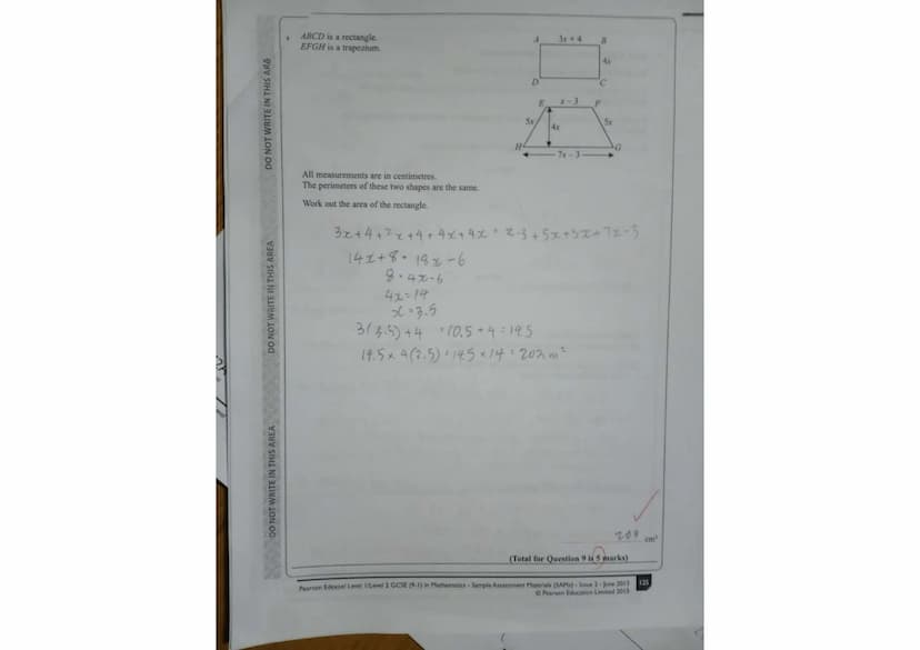 Write your name here
Surname
UNIDA
Pearson Edexcel
Level 1/Level 2 GCSE (9-1)
S48574A
Centre Number
Mathematics
Paper 2 (Calculator)
Sample 