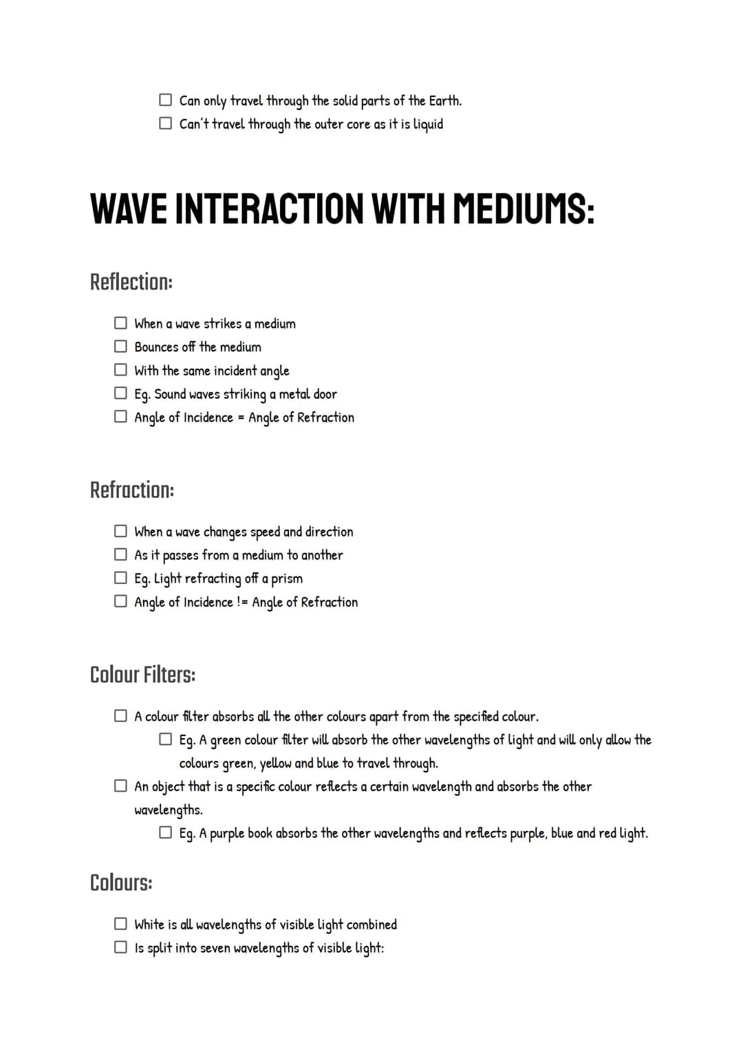 PHYSICS
WAVES:
TRANSVERSE WAVES
Waves where the oscillations are PERPENDICULAR to the direction of energy transfer
EM and MECHANICAL
Visible
