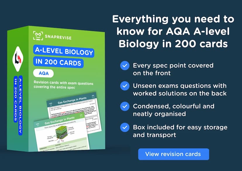 LAJ
SNAPREVISE
A-LEVEL BIOLOGY
SUMMARY SHEETS
AQA SNAPREVISE
A-LEVEL BIOLOGY
IN 200 CARDS
AQA
Revision cards with exam questions
covering th