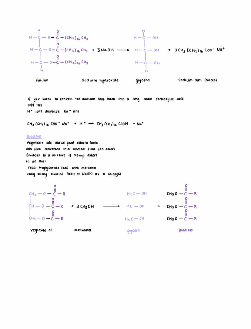 Carboxylic acids and Esters
Carboxylic Acids
weak acids - Partially dissociate into carboxylate con and an H* lon Ihigher PH)
reversible rea
