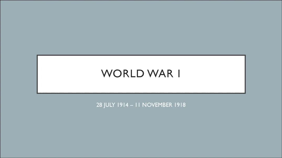 World War 1 Presentation with Guided Notes and Free Download