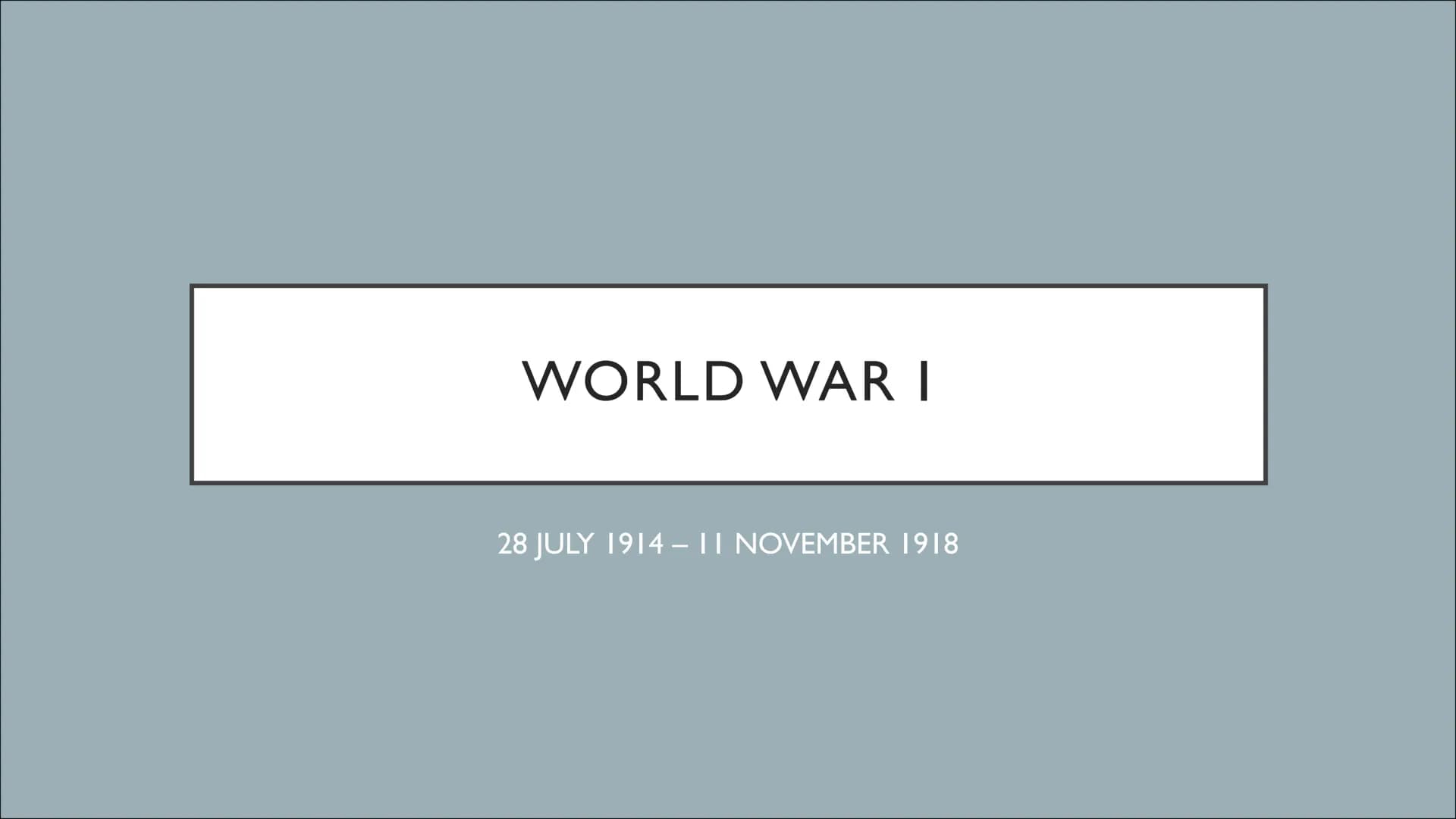 
<h2 id="introduction">Introduction</h2>
<p>World War I, also known as the Great War, took place between July 28, 1914, and November 11, 191