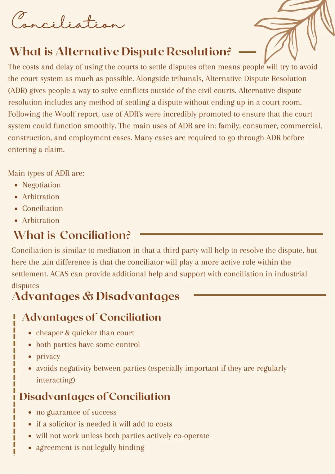 Alternative
Dispute
Resolation Negotiation
What is Alternative Dispute Resolution?
The costs and delay of using the courts to settle dispute