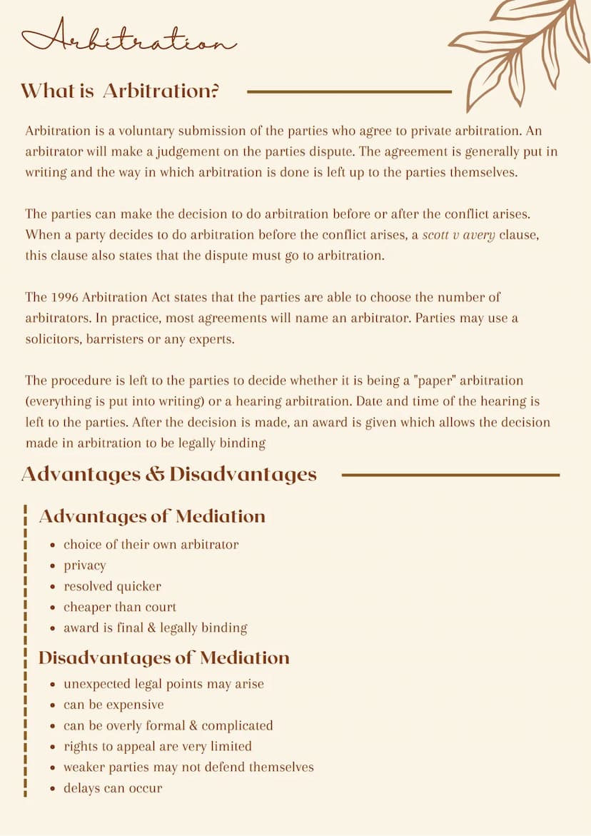 Alternative
Dispute
Resolation Negotiation
What is Alternative Dispute Resolution?
The costs and delay of using the courts to settle dispute