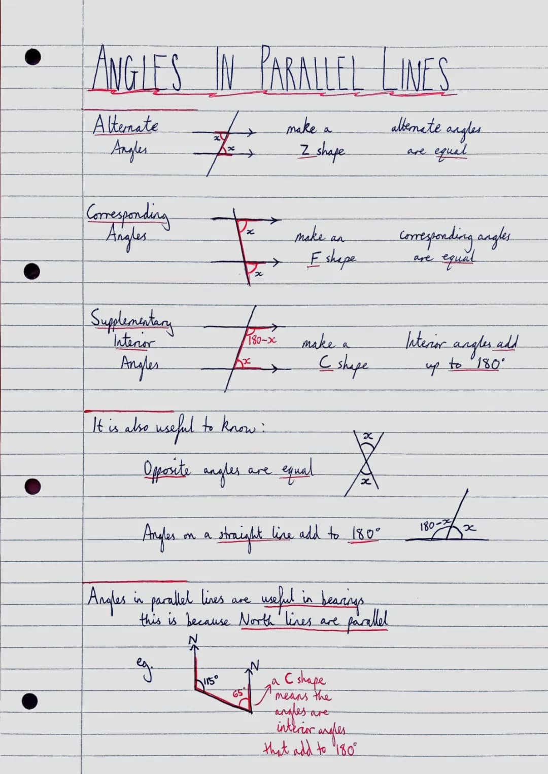Angles in Parallel Lines