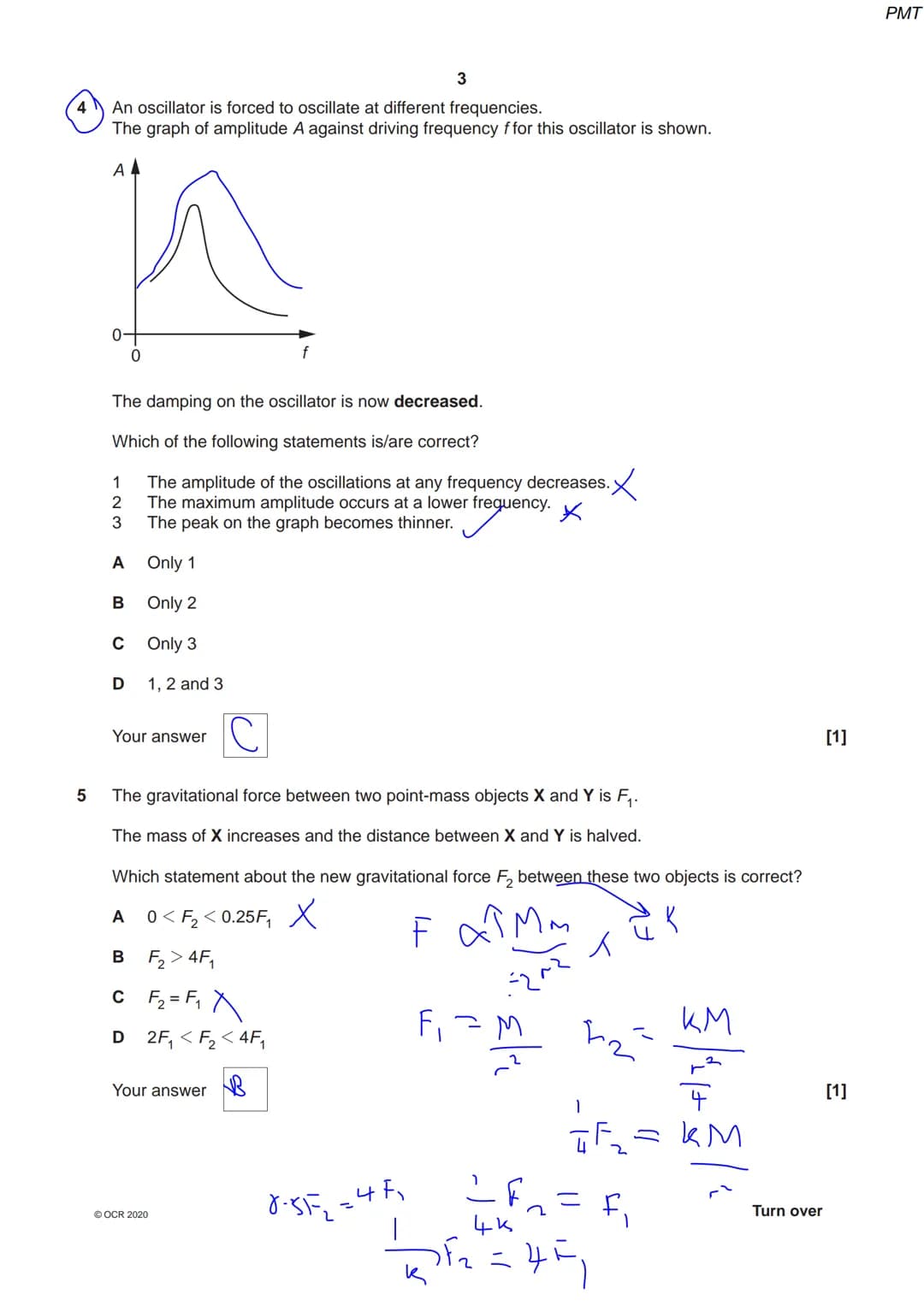 *825485
OCR
Oxford Cambridge and RSA
Friday 09 October 2020 - Morning
A Level Physics A
H556/01 Modelling physics
Time allowed: 2 hours 15 m