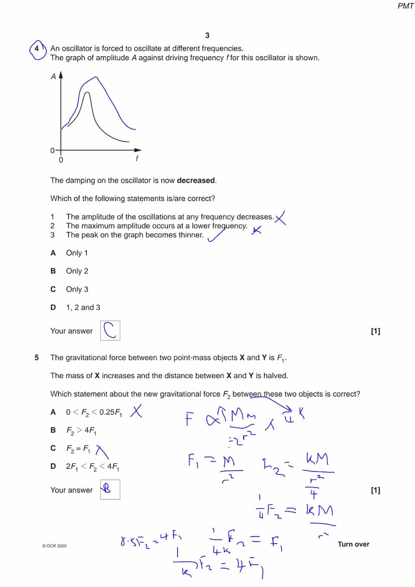 *825485
OCR
Oxford Cambridge and RSA
Friday 09 October 2020 - Morning
A Level Physics A
H556/01 Modelling physics
Time allowed: 2 hours 15 m