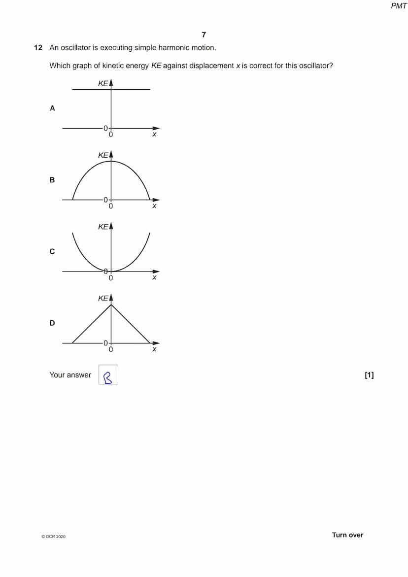 *825485
OCR
Oxford Cambridge and RSA
Friday 09 October 2020 - Morning
A Level Physics A
H556/01 Modelling physics
Time allowed: 2 hours 15 m