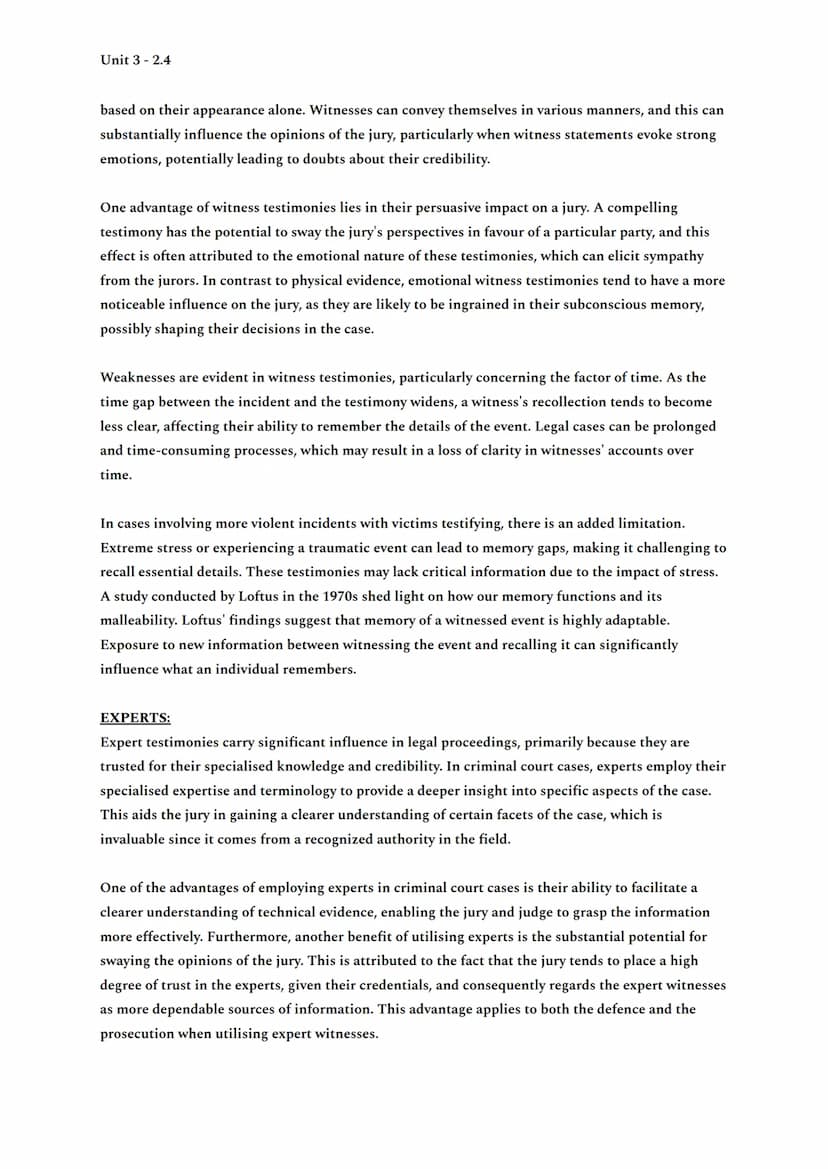 Unit 3 2.4
EVIDENCE:
Evidence plays a pivotal role in shaping the outcome of a case, as exemplified by the solemn
commitment of jurors and t