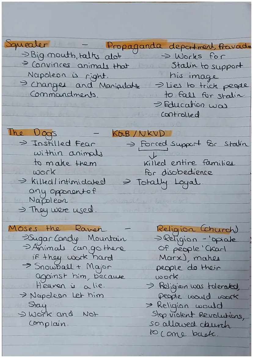 English Literature Paper tr
Animal Farm
Context: Why was animal Farm Written?
→George Orwell Wrote animal farm as an allegory
for the events