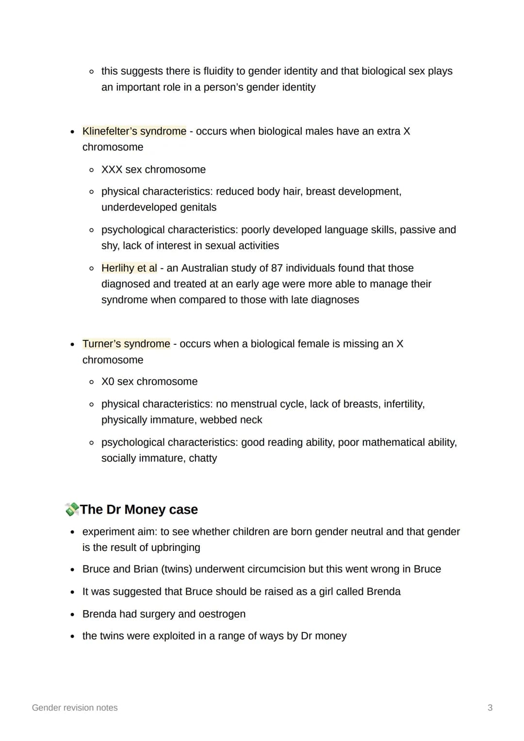 ili
Gender revision notes
Sex and gender
• sex - biological factors that determine whether the person is biologically male,
female or inters
