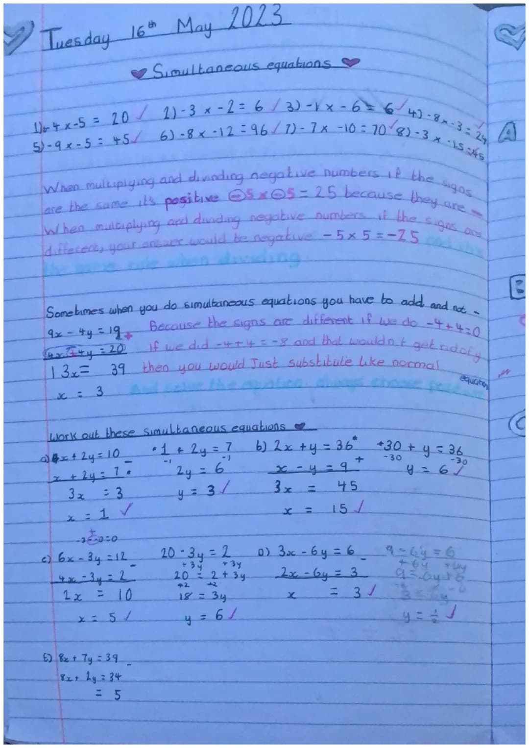 Thursday 11th
if x = 4 what the value of these se
a) x + 3 = 7 b) 2x = 8
fx²=16
May 2023
e) 4x=5 = 11 d) 10-*=4
G) 3x² =18x3=98 H) 2x² + 3x 