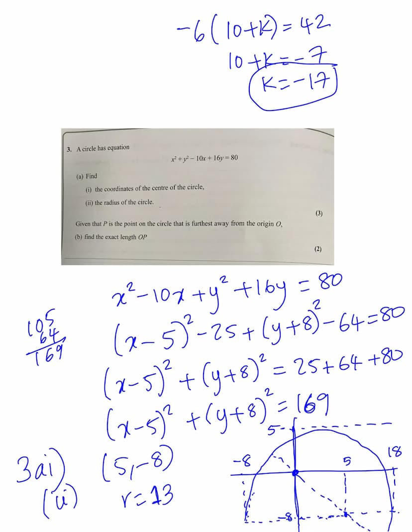 1. The point P(-2,-5) lies on the curve with equation y = f(x), xeR
Find the point to which P is mapped, when the curve with equation y = f(
