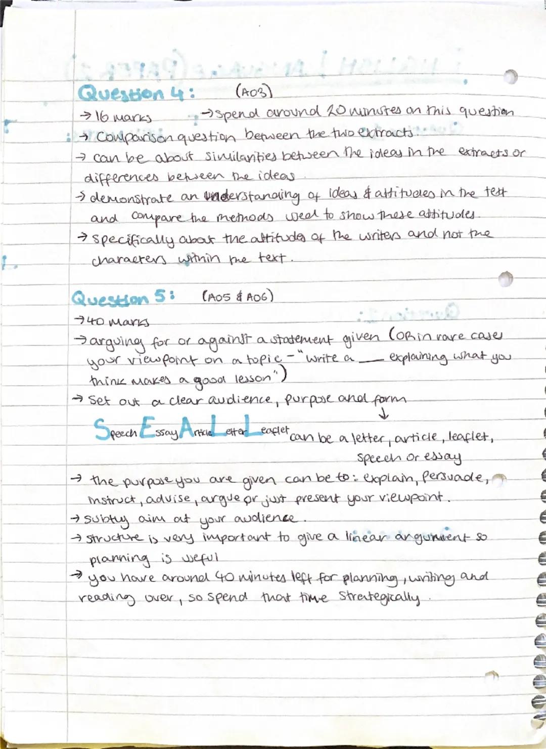 # English Language (Paper 2)

## Question 1: (AO1)

- 4 marks
- select the 4 correct
Statements about the extract.
- Some of the statements 