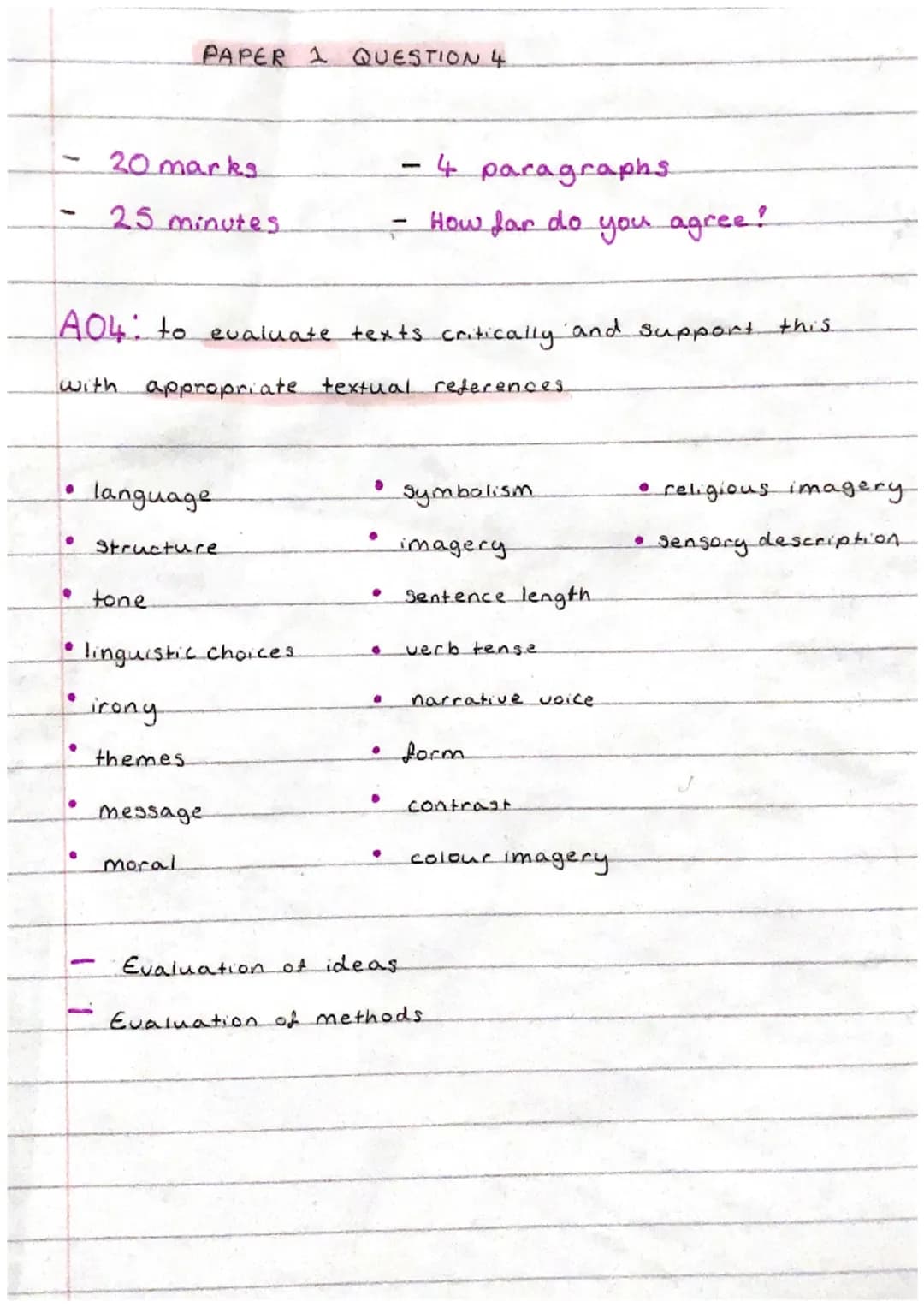 -
to
PAPER I QUESTION 2
8 marks
Spend 10 minutes.
AO2: Explain, comment on and analyse how writers use
language and Structure to
achieve EFF