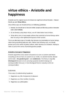 Know the foundation of virtue ethics, Aristotle and the concept of happiness thumbnail