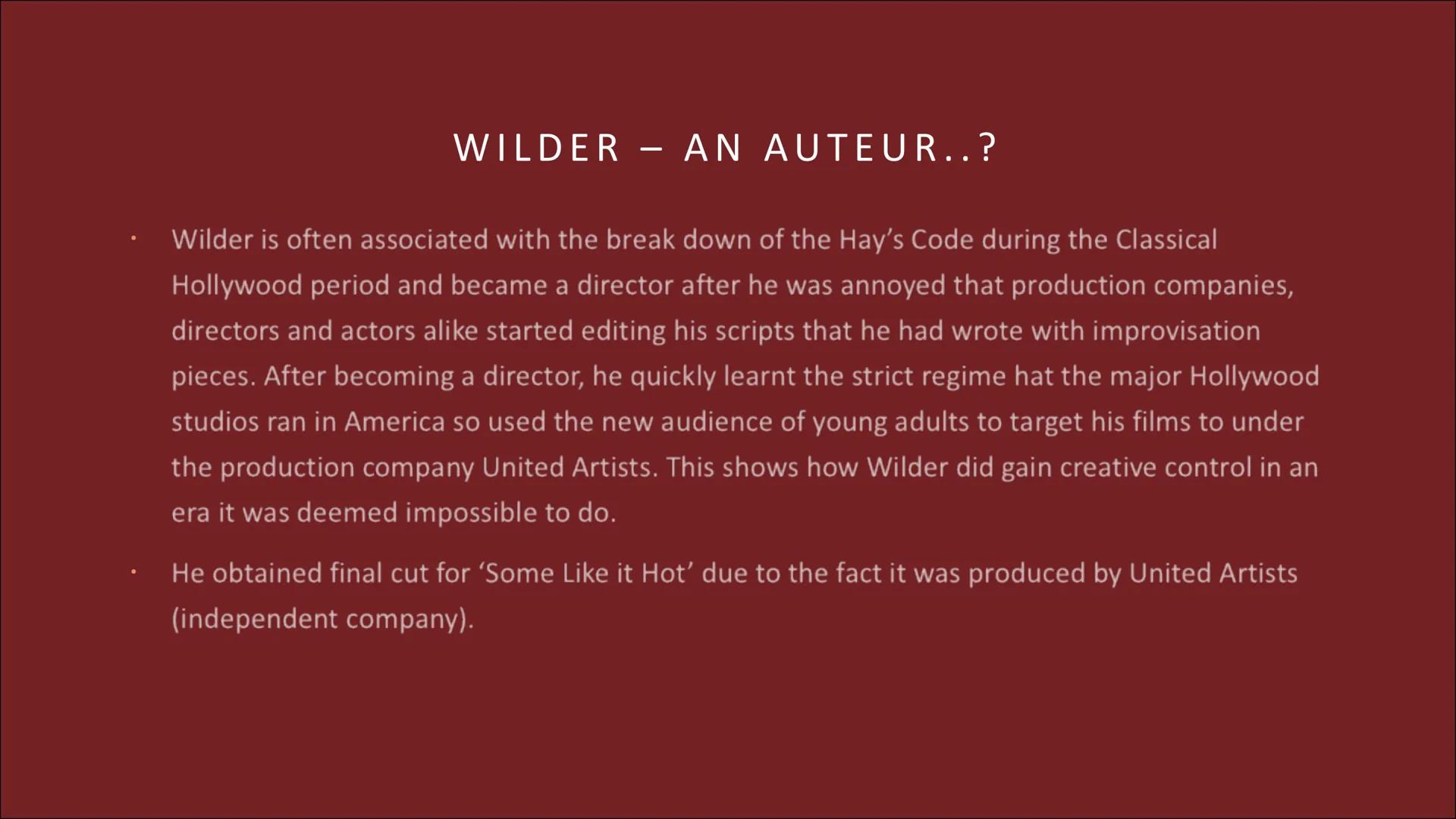 # AUTEUR THEORY

THE HISTORY AND DEVELOPMENT

Slides 1 to 16 # IN THE BEGINNING THERE WAS...

... nothing. Before of the existence of the Au