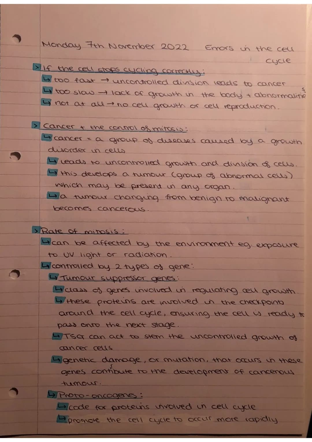 Thursday 3rd November 2022
cell cycle:
8
7
minosis
Os
G1
Interphase
4
G2
Mitosis and the cell cycle.
GO
95
1 = cells increase in size, produ