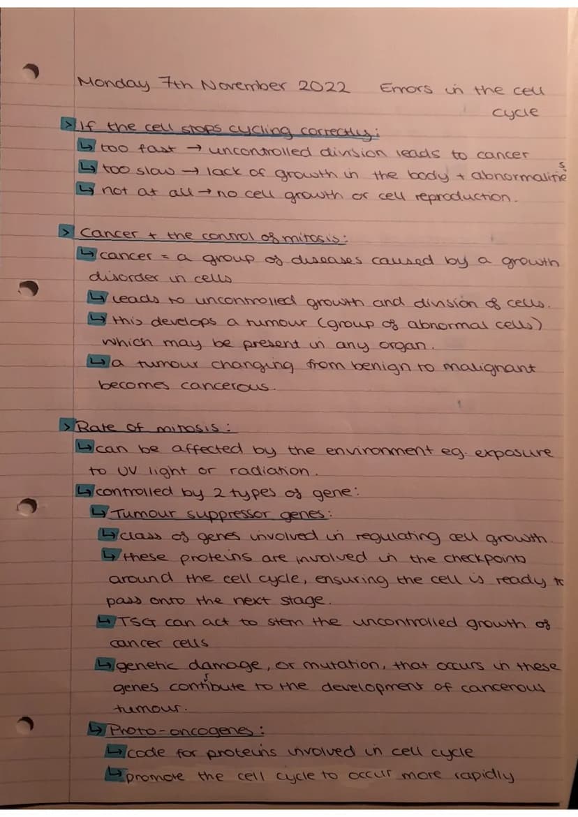 Thursday 3rd November 2022
cell cycle:
8
7
minosis
Os
G1
Interphase
4
G2
Mitosis and the cell cycle.
GO
95
1 = cells increase in size, produ