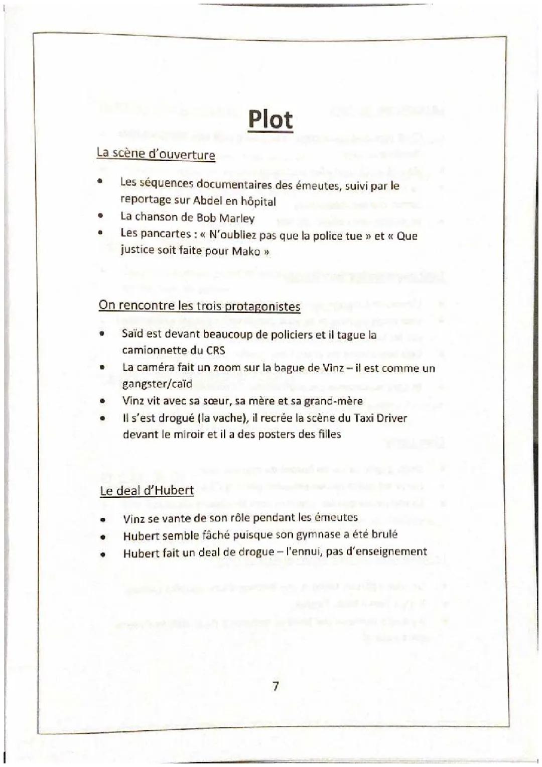 La Haine plot notes