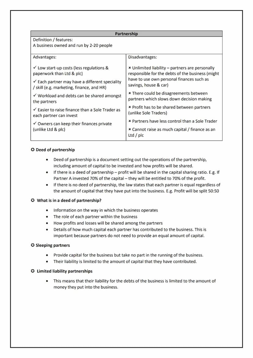 Paper 1 Revision
Section 1: Business activity
1.1 The role of business enterprise and entrepreneurship
1.2 Business planning
1.3 Business ow