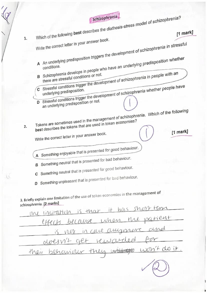 A-Level Psychology
Paper 3-issues and options in psychology
Time allowed: 1 hour
●
INSTRUCTIONS
Write your name clearly at the top of both b