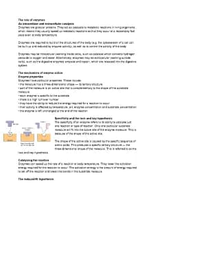 Know 2.1.4 OCR A LEVEL BIOLOGY ( enzymes) thumbnail