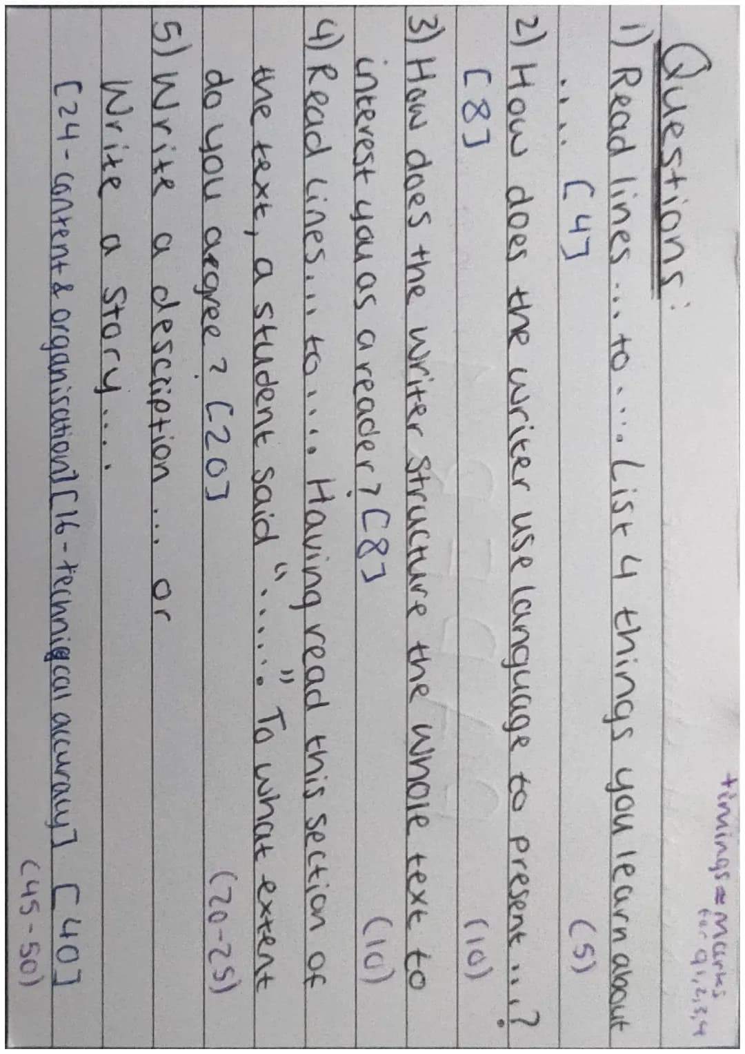 
<h2 id="overview">Overview</h2>
<p>In the English Language Paper 1, students have to answer various types of questions that test their read