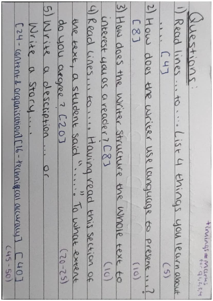
<h2 id="overview">Overview</h2>
<p>In the English Language Paper 1, students have to answer various types of questions that test their read