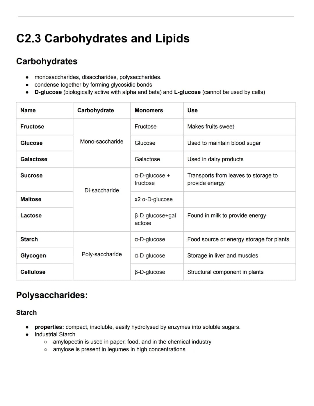 C2.1 Molecules to Metabolism
● Molecular biology: studies composition, structure, and interactions of cellular molecules
Carbon atom:
can fo